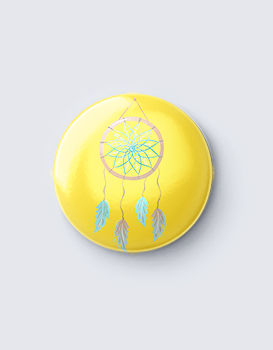 Yellow wall Feathers - Badge