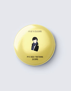 Sherlock Holmes "I'm not a psychopath" - Badge