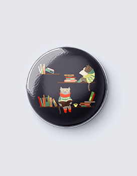 Owl Reading Book - Badge