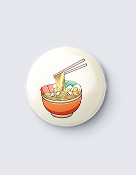 Ramen Caricature - Badge