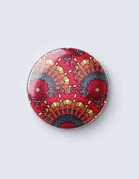 Rangoli Pattern Red - Badge