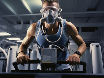 man on running pad doing a vo2max test