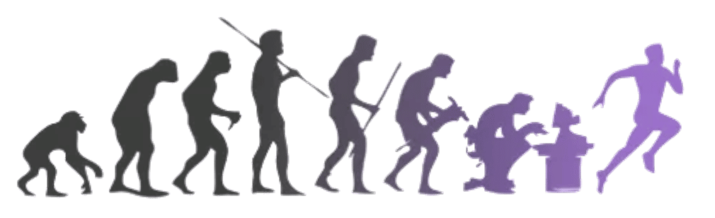 Evolution of man illustration