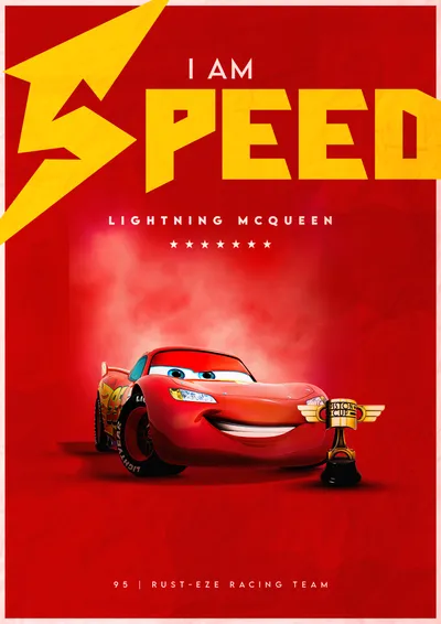 Lightning McQueen I Am Speed Poster