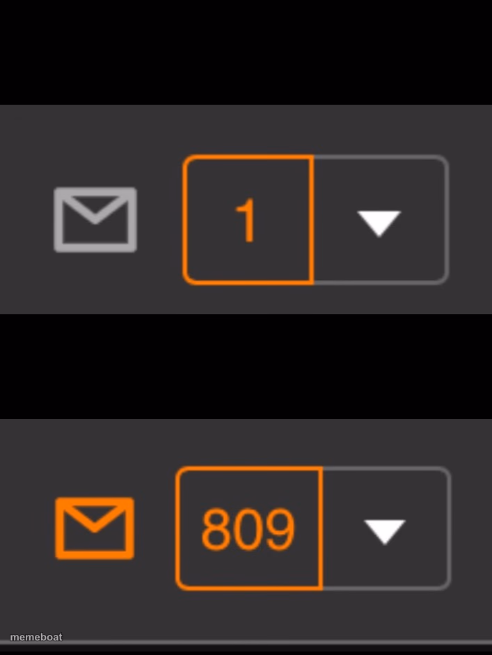 1 notification vs. 809 notifications with message - meme generator image preview