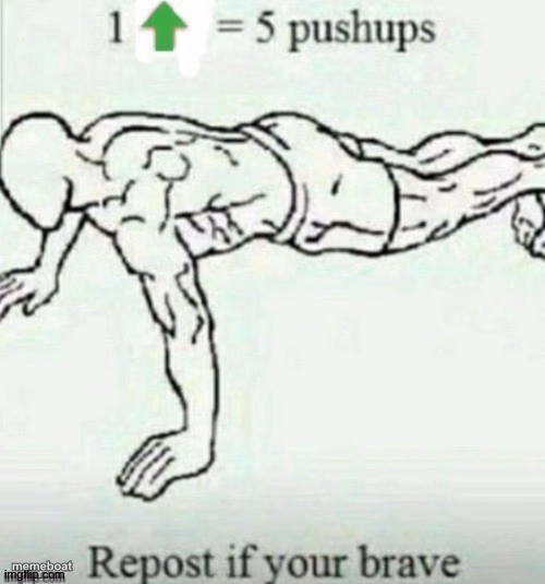 1 Up = 5 Pushups - meme generator image preview