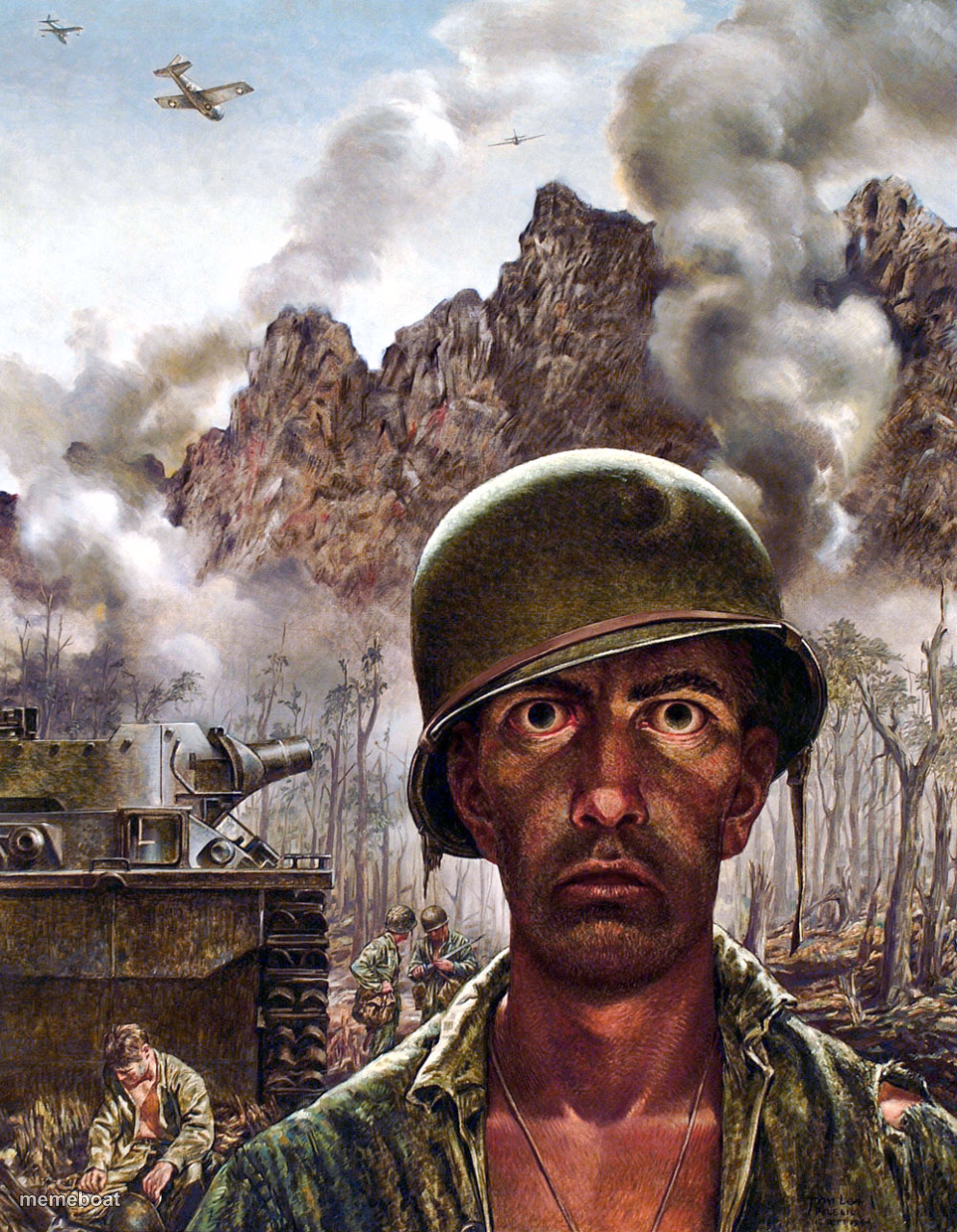 1000 yard stare - meme generator image preview