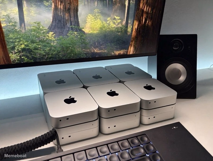 12 Mac Minis Setup with 12 Clawdbots - meme generator image preview