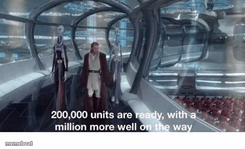 20000 units ready and a million more on the way - meme generator image preview