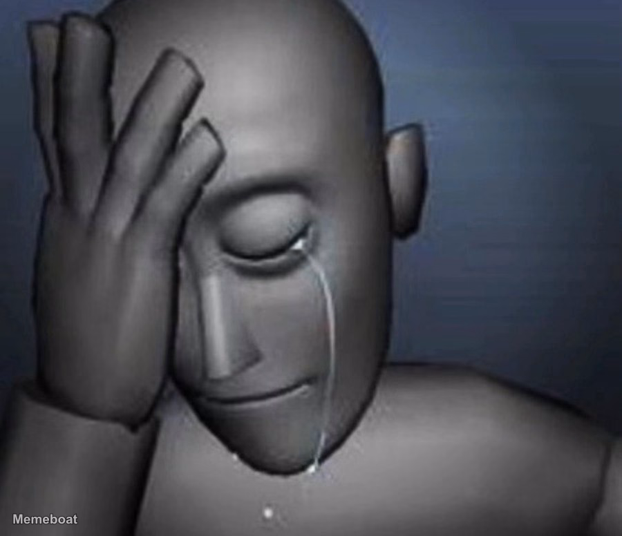 3D-Rendered Figure Crying - meme generator image preview