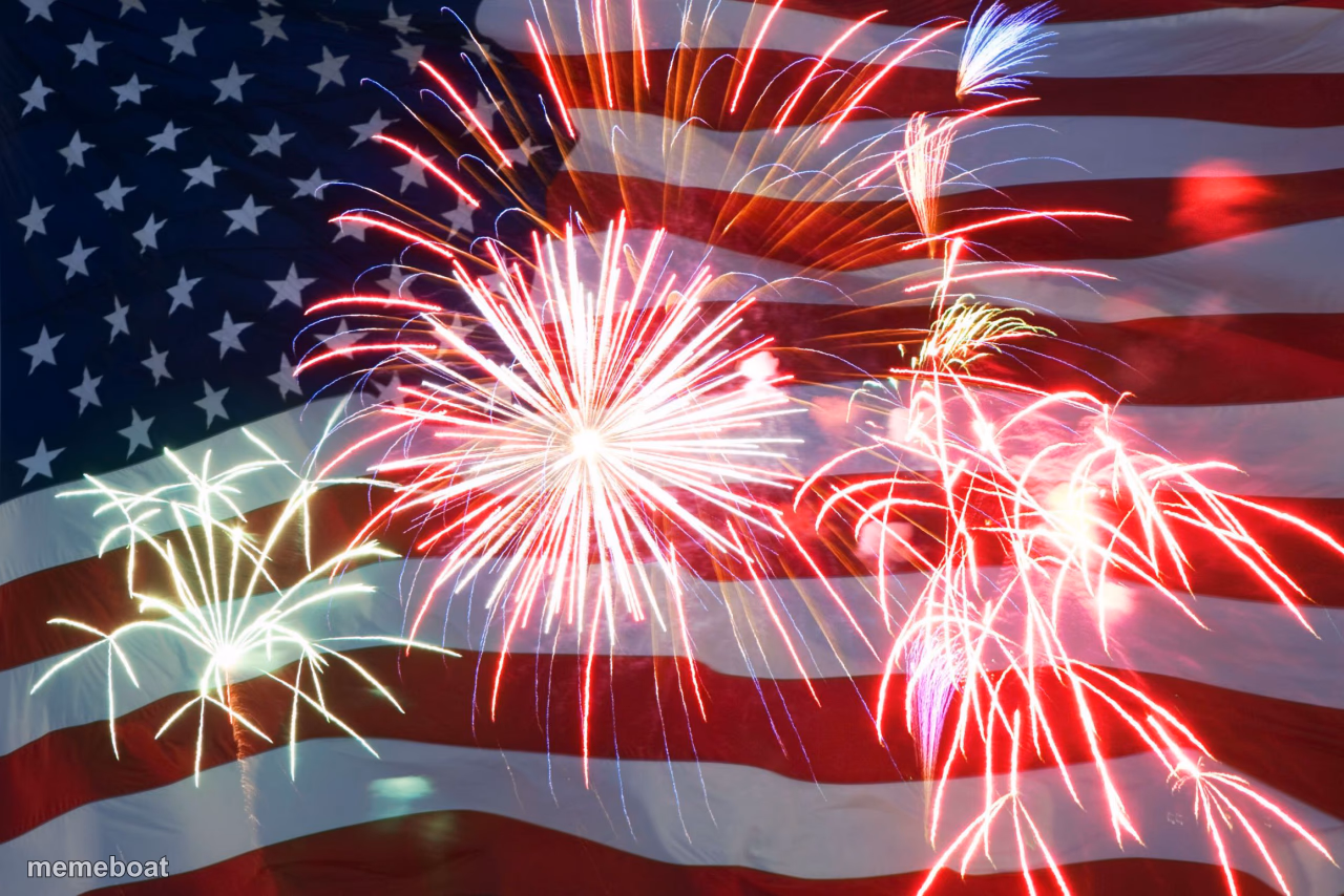 4th of July Flag Fireworks - meme generator image preview