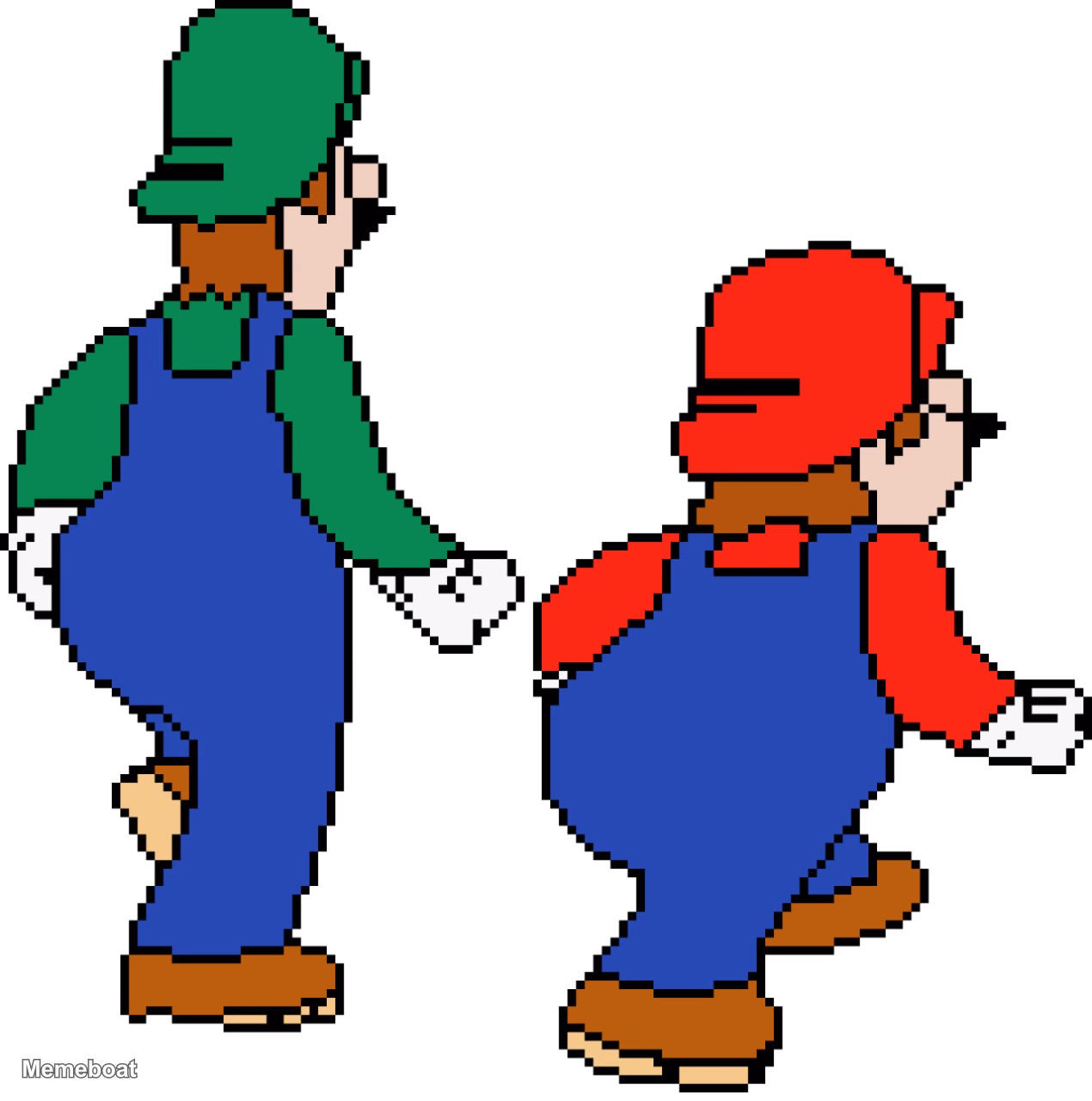 8-bit Mario and Luigi Leaving - meme generator image preview