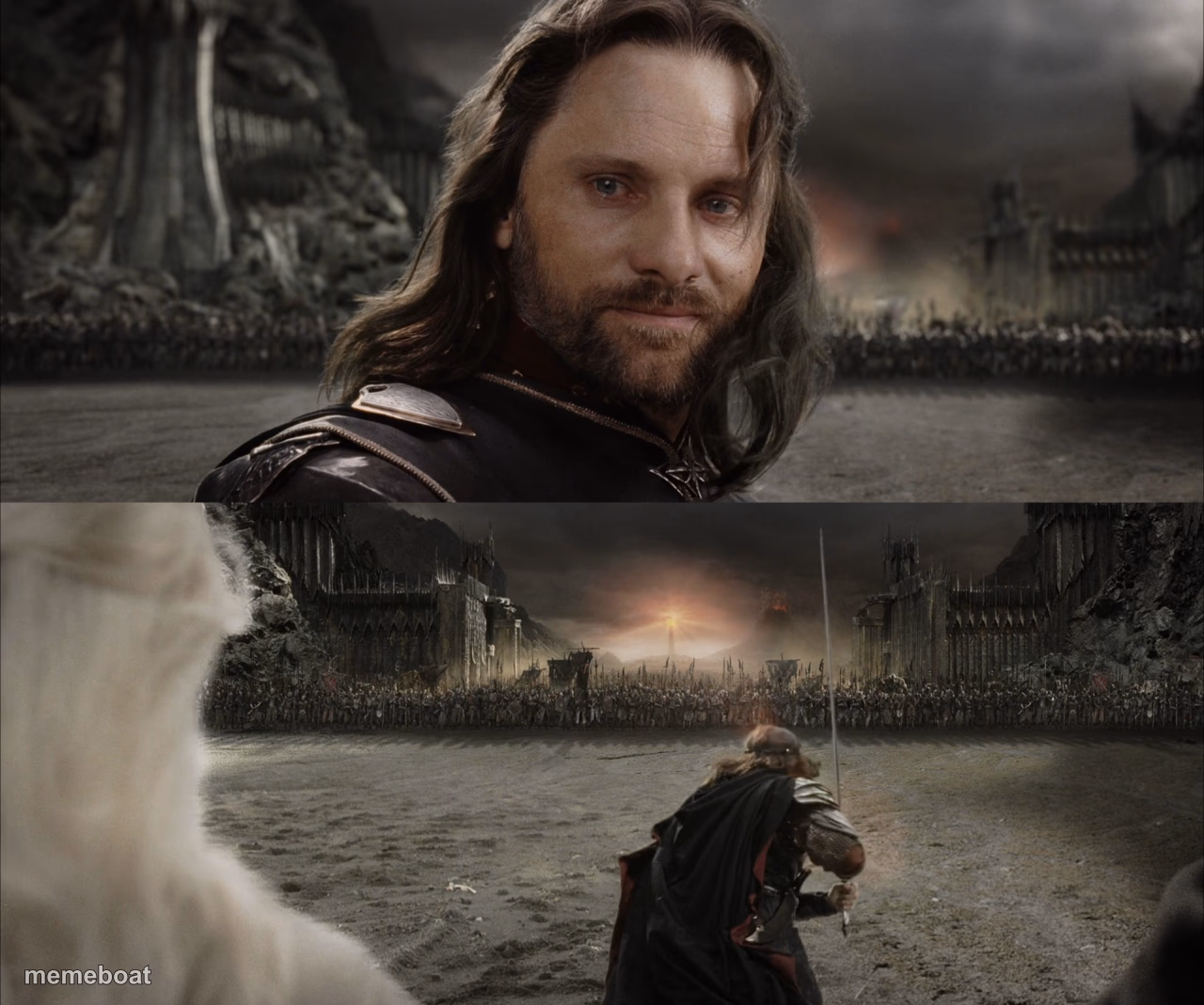 Aragorn Black Gate for Frodo - meme generator image preview