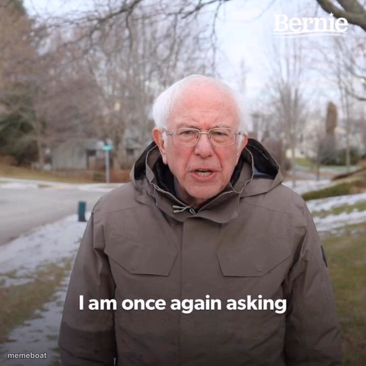 Bernie I Am Once Again Asking For Your Support - meme generator image preview