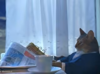 Business Cat Newspaper