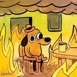Dog in burning house - meme generator image preview