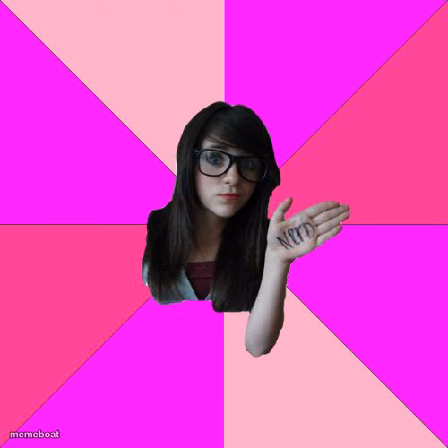 Idiot Nerd Girl - meme generator image preview