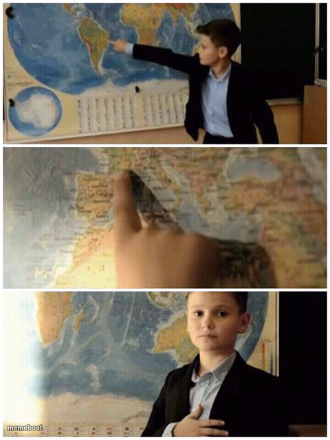 Kid and map - meme generator image preview