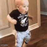 Kid runs away - meme generator image preview