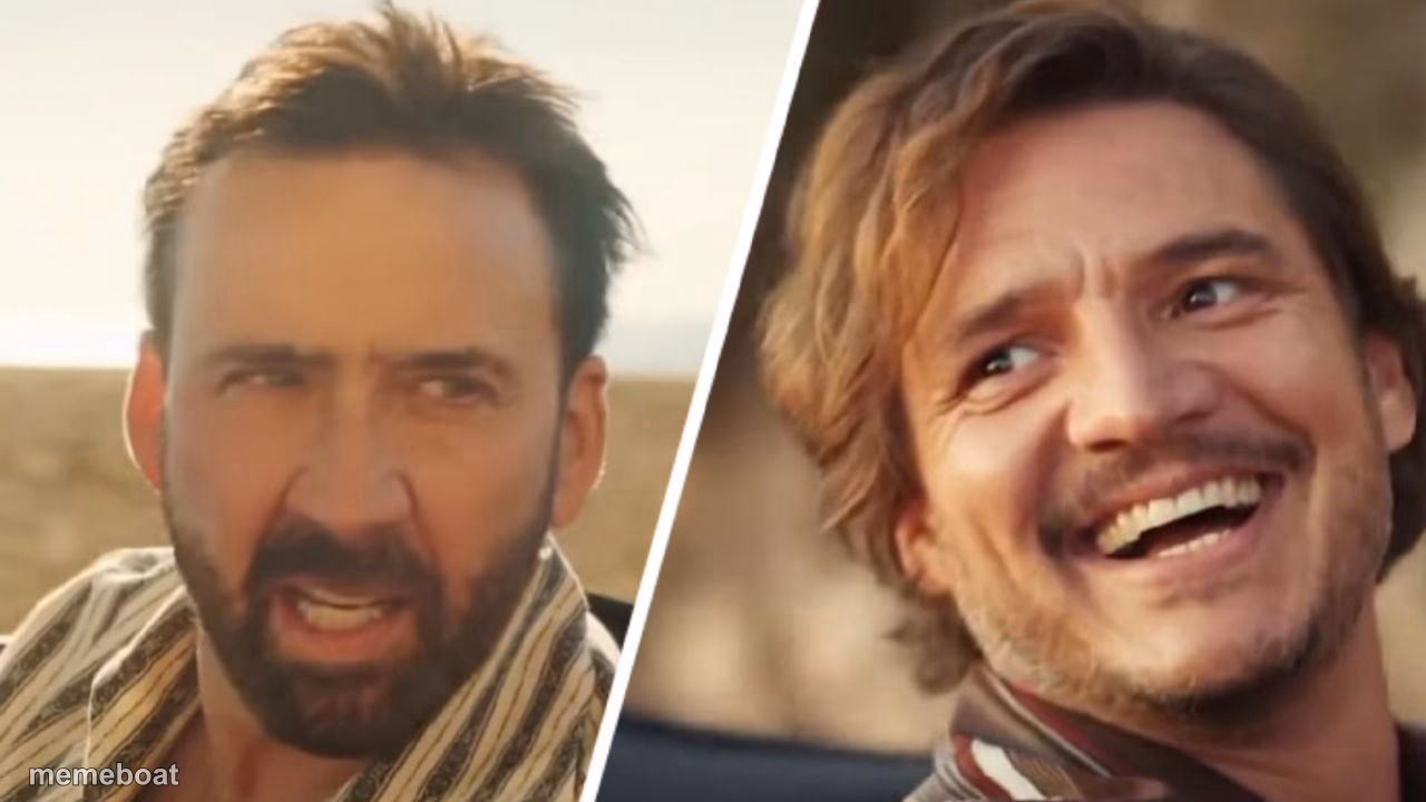 Nick Cage and Pedro pascal - meme generator image preview