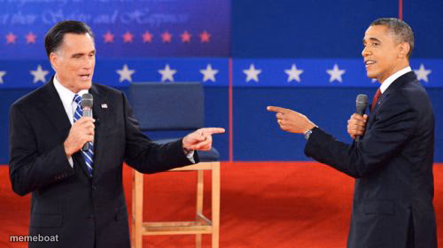Obama Romney Pointing - meme generator image preview