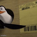 Penguin pointing at shipping label - meme generator image preview