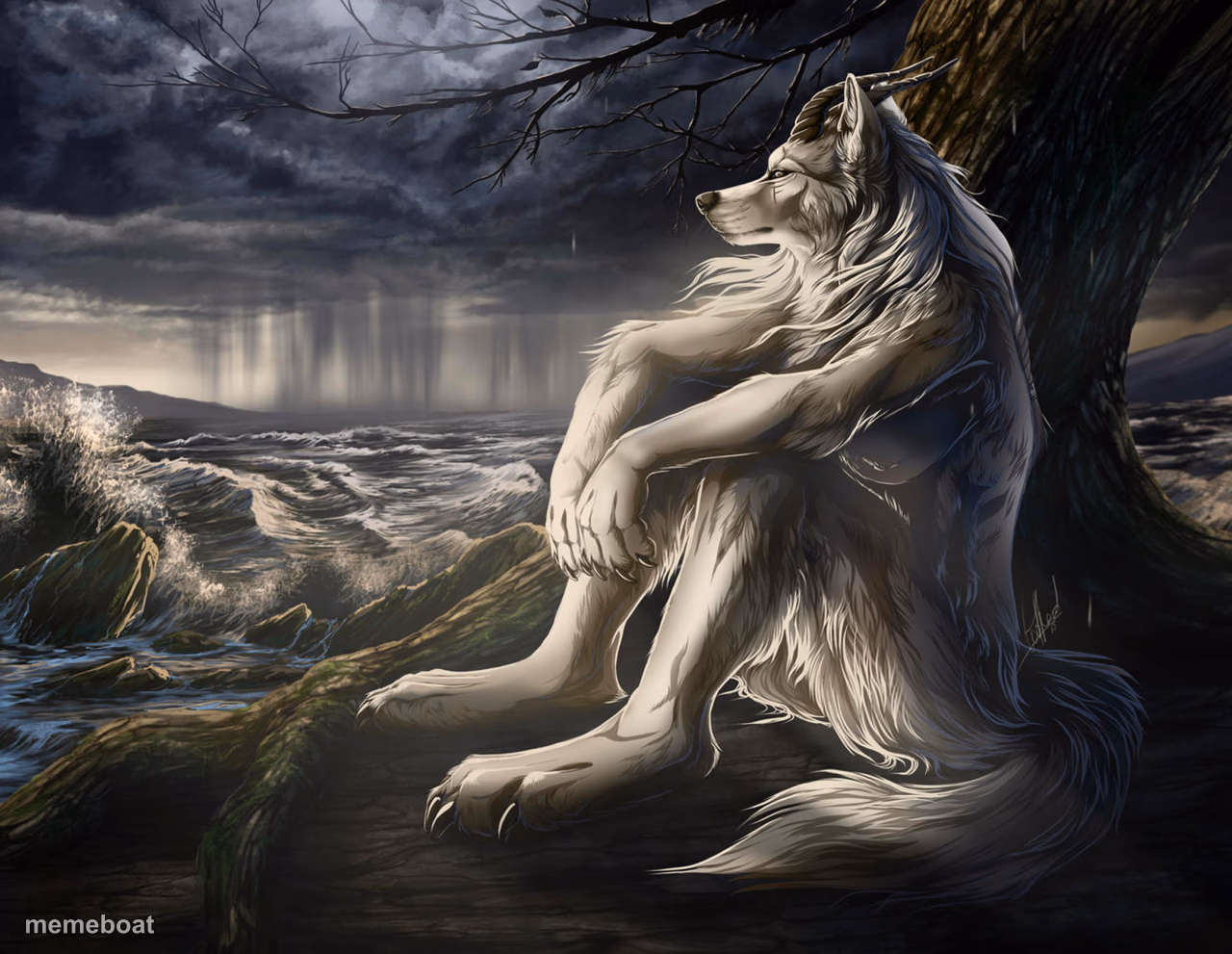 Sitting Wolf - meme generator image preview