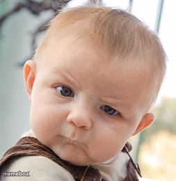 Skeptical Baby - meme generator image preview