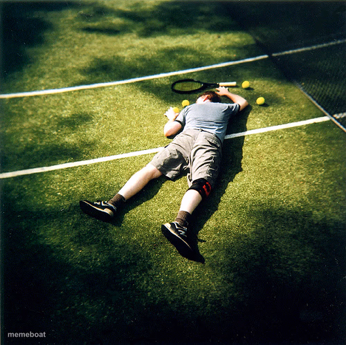 Collapsed Tennis Player - meme generator image preview