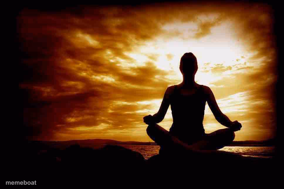 Meditating Silhouette Sunset - meme generator image preview