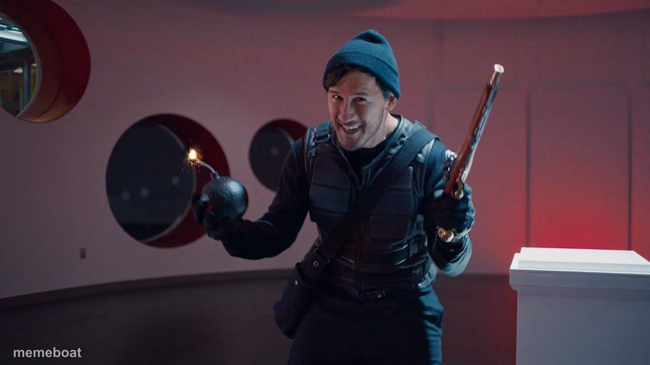 A Heist With Markiplier Guns Blazing - meme generator image preview