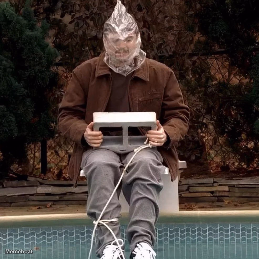 About to Commit Suicide by Drowning in a Pool - meme generator image preview