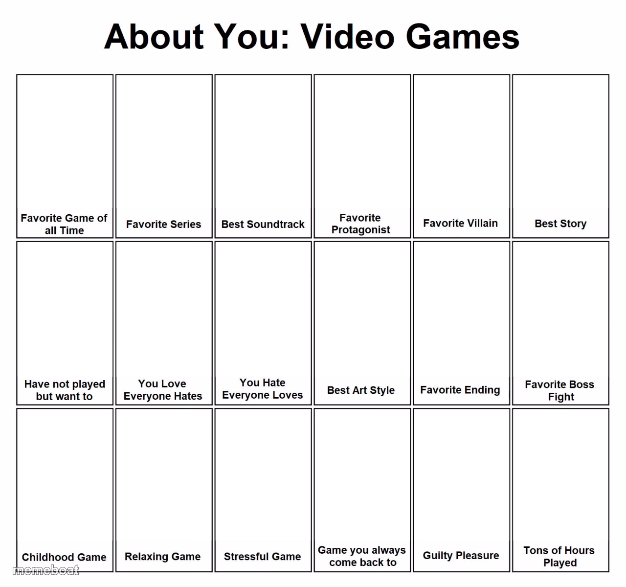 About you : video games - meme generator image preview
