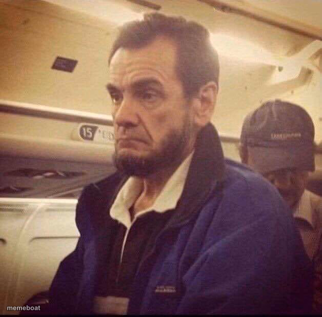 Abraham Lincoln on a plane - meme generator image preview