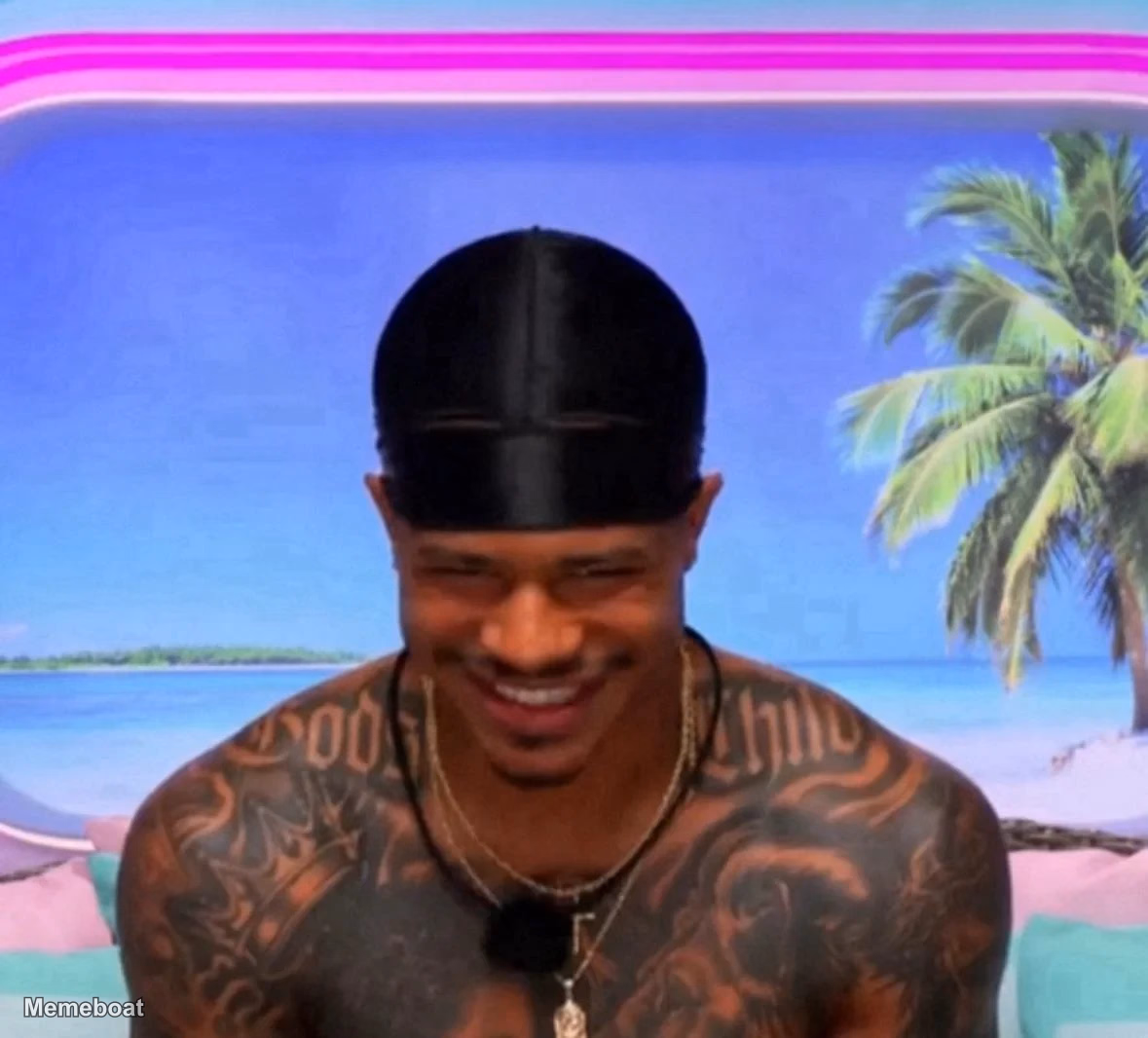 Ace evil reaction - 'Love Island' - meme generator image preview
