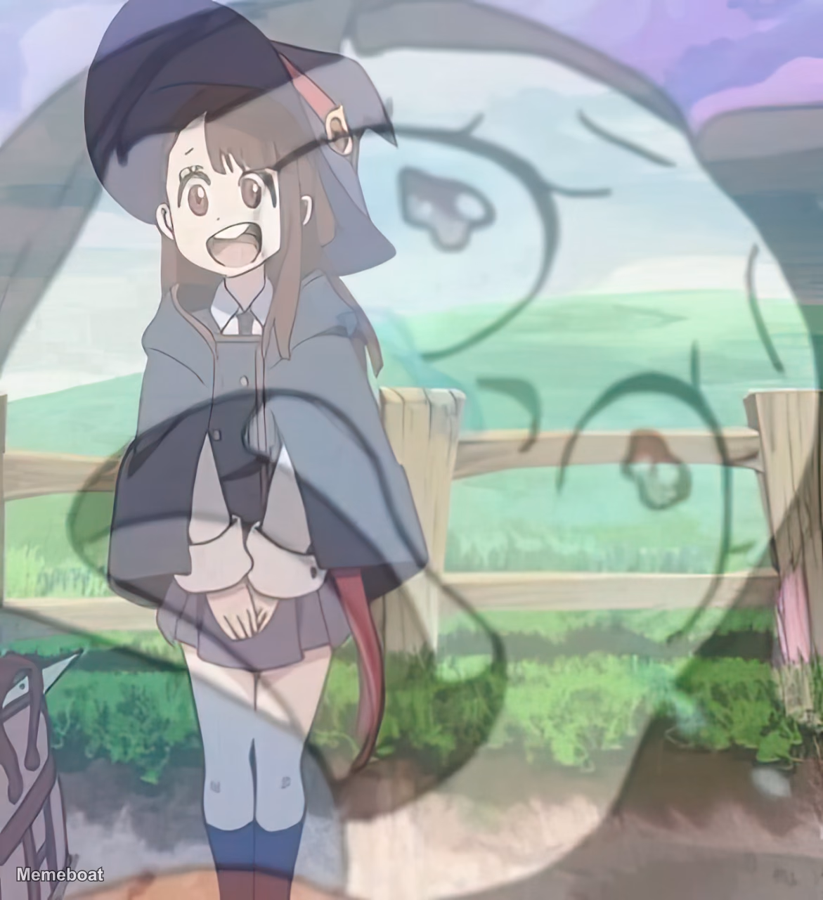 Akko Kagari Confused Ghost - meme generator image preview