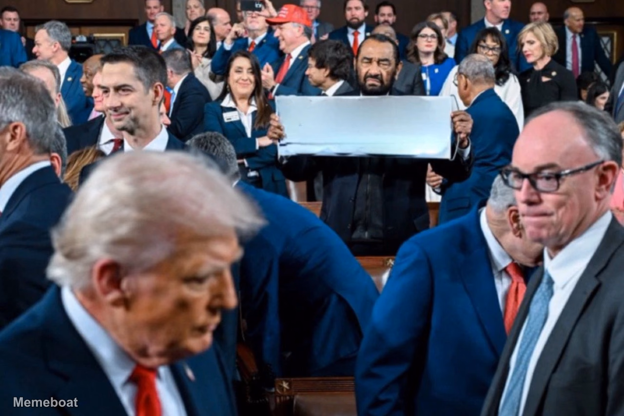 Al Green Holds Up a Sign Blank Template SOTU - meme generator image preview