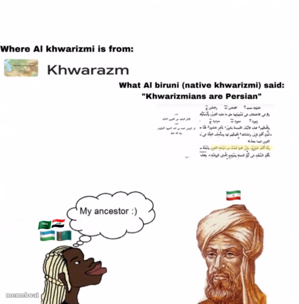 Al khwarizmi wasn't arab lol - meme generator image preview