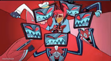 Alastor surrounded by Vox