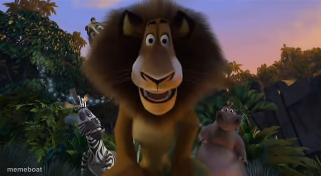 Alex the lion staring - meme generator image preview