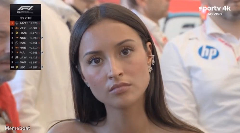 Alexandra Leclerc Death Stare Reaction - Watching the Formula 1 - meme generator image preview