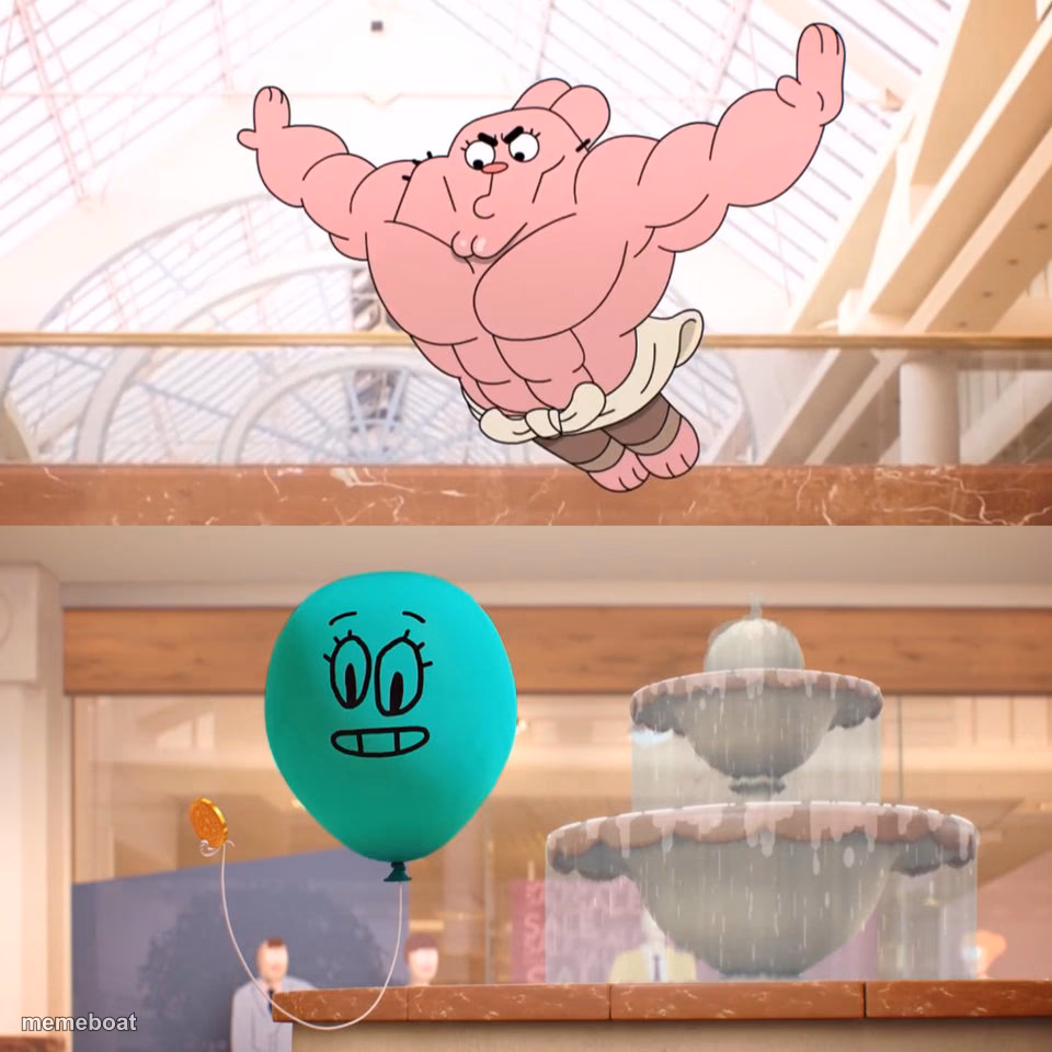 Amazing world of gumball: Richard jumping on balloon - meme generator image preview