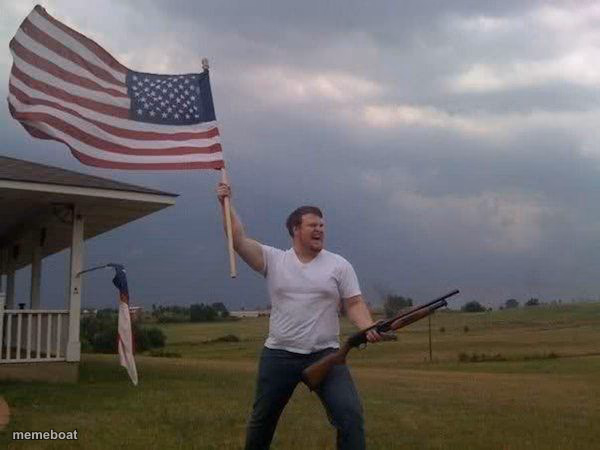 American flag shotgun guy - meme generator image preview