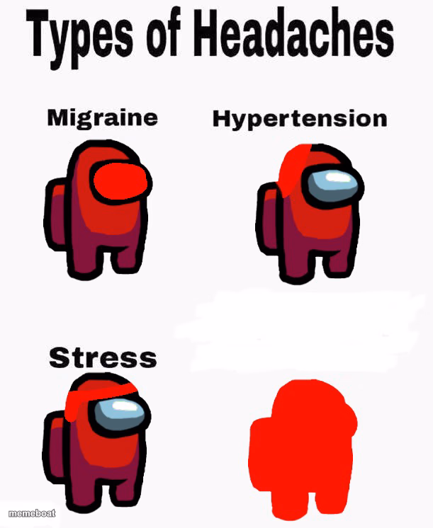 Among us types of headaches - meme generator image preview