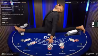 Andrew Tate Split on Blackjack Table