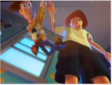 ANDY DROPPING WOODY - meme generator image preview