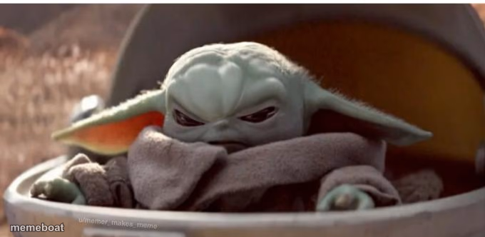 Angry baby yoda - meme generator image preview