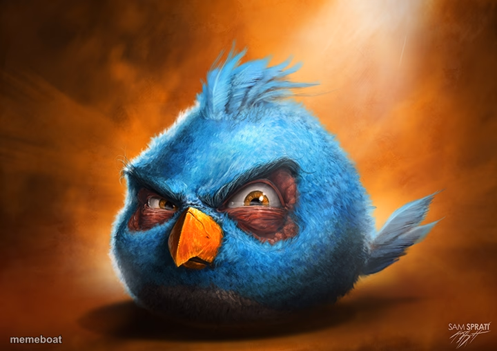 angry birds blue - meme generator image preview