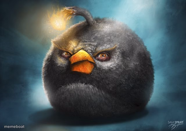 angry birds bomb - meme generator image preview