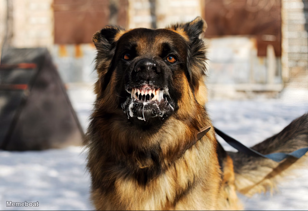 Angry Dog Snarling - meme generator image preview